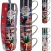 Koopman Oggetti Per La Tavola*Set 4 Tazze Natale New Bone 265 ml. Pezzo Singolo