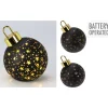 Koopman Palline Di Natale|Addobbi Per Albero Di Natale*Sfera di Vetro con Led 15 Cm - Oro/Nero