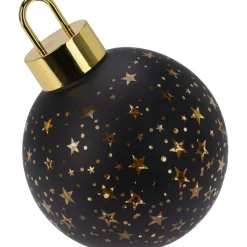 Koopman Palline Di Natale|Addobbi Per Albero Di Natale*Sfera di Vetro con Led 15 Cm - Oro/Nero