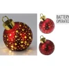 Koopman Palline Di Natale|Addobbi Per Albero Di Natale*Sfera di Vetro con Led 15 Cm - Rosso