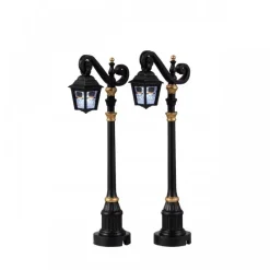 Lemax Luci E Alimentatori|Luci E Alimentatori*Skeleton Deco Lamp Set of 2 B/O 4.5V Cod. 24987
