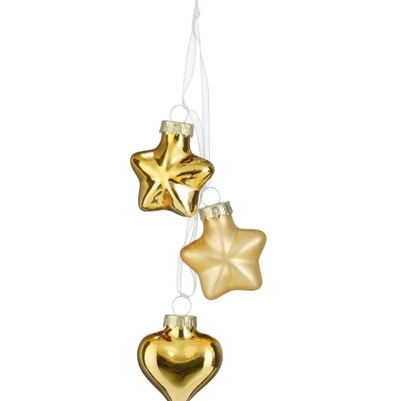 Edelman Addobbi Per Albero Di Natale*Stella o Cuore Color Oro. Pezzo Singolo.