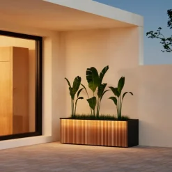 Herstera Fioriere In Metallo Herstera*Supporto Magnetico per Luci colore Antracite per Fioriere DECO 150x7x3cm
