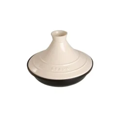 Staub Wok E Tajine*Tajine 20 cm Crema in Ghisa con Coperchio in Ceramica