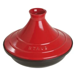 Staub Wok E Tajine*Tajine 28 cm Rosso in Ghisa con Coperchio in Ceramica