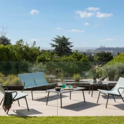 LaFuma Tavoli E Sedie Da Giardino O Terrazzo*Tavolino basso rettangolare VENCE LFM5281 Titane/Titane