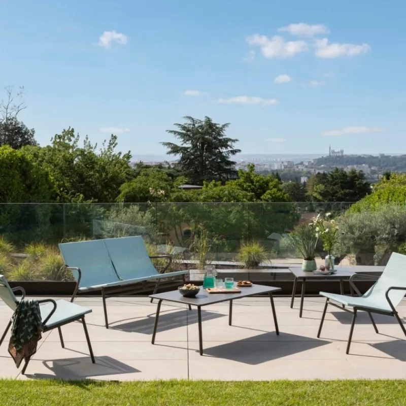 LaFuma Tavoli E Sedie Da Giardino O Terrazzo*Tavolino basso rettangolare VENCE LFM5281 Titane/Titane