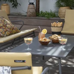 LaFuma Tavoli E Sedie Da Giardino O Terrazzo*Tavolino basso rettangolare VENCE LFM5281 Titane/Titane