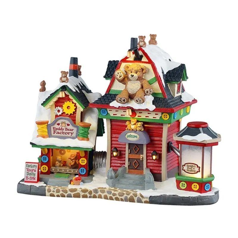 Lemax Edifici Illuminati|Novità Lemax Natale 2025*Teddy Bear Factory con Alimentatore 4.5V Cod. 55312