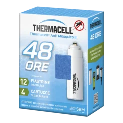 Thermacell Dispositivi Antizanzara Thermacell*Ricarica 48 ore - 4 Cartucce di Gas Butano + 12 Piastrine