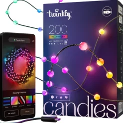 Twinkly Twinkly Home|Twinkly Strings*CANDIES a Sfera Luci di Natale Smart 200 Led RGB II Generazione Cavo Verde