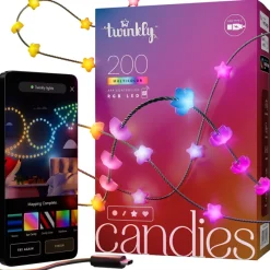 Twinkly Twinkly Home|Twinkly Strings*CANDIES a Stella Luci di Natale Smart 200 Led RGB II Generazione Cavo Verde