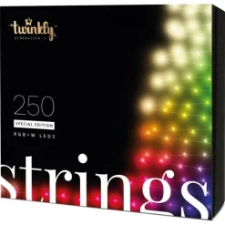 Twinkly Twinkly Strings|Luci Di Natale*STRINGS Luci di Natale Smart 250 Led RGBW II Generazione Cavo Nero