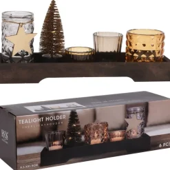Koopman Complementi D'Arredo|Candele E Accessori*Vassoio Porta Tea Light Deco - 6 Pezzi