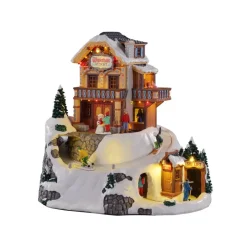 Lemax Edifici E Giostre In Movimento|Lemax Best Buy*Winterhaus Resort con Alimentatore 4.5V Cod. 15735