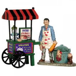 Lemax Personaggi|Personaggi*Zombie Brains Foodcart Set Of 2 Cod. 52311